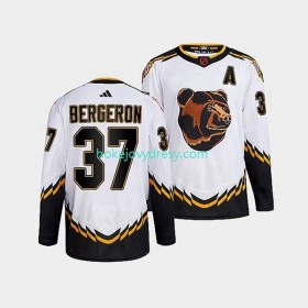 Pánské Hokejový Dres Boston Bruins Patrice Bergeron 37 Adidas 2022 Reverse Retro Bílý Authentic